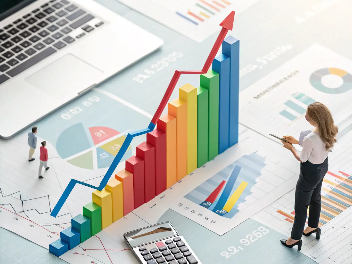 A graph showing a clear upward trend in revenue, with data points highlighting key improvements in revenue generation after implementing Platinum Intake.